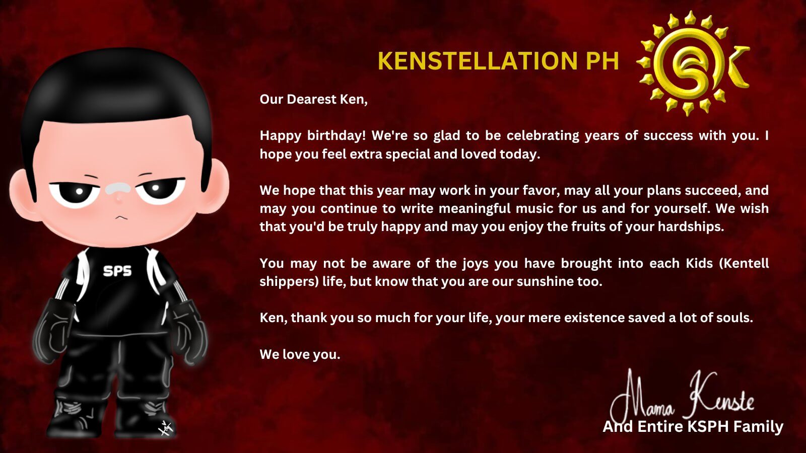 Kenstellation fanbase Ken birthday greetings